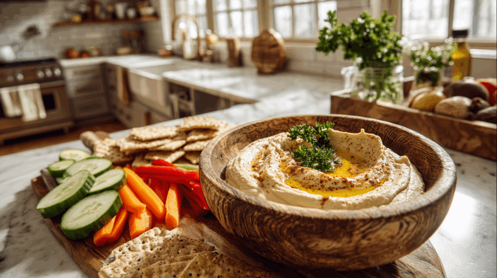 Easy Creamy Hummus Without Tahini