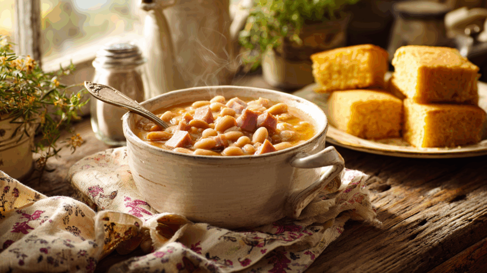 Slow-Cooked Great Northern Beans with Ham